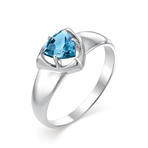 Серебряное кольцо с топазом Алькор 01-0375/00ТБ-00 размеры - 17
