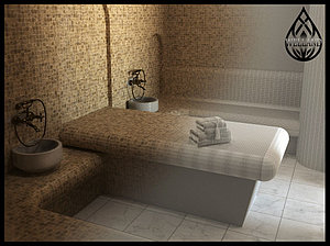 3D визуализация паровых комнат (steam room)
