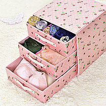 Органайзер комод 3 ящика (розовый с цветочками), фото 2
