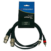 Сигнальный аудио кабель RCA-XLR(F) 1,5 м ACCU-CABLE AC-2XF-2R/1.5