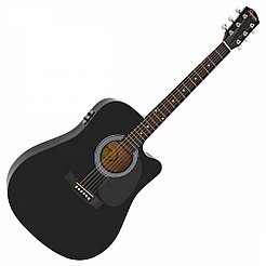 Электро-акустическая гитара Fender Squier SA-105CE Dreadnout Black