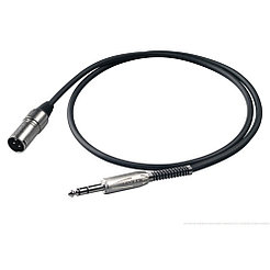 Сигнальный аудио кабель Jack-XLR(M) 0,5 м Proel BULK230LU05