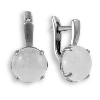 Серьги из серебра с бирюзой зеленой и кораллом Елана 221257