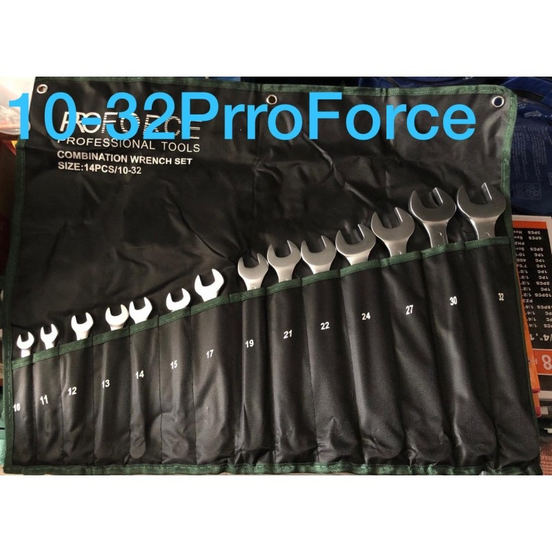 PRO Force Набор рожково-накидных ключей (14 пр.) на полотне 10-32 - фото 1 - id-p85264363