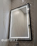 Blackframe led, Зеркало в черной металлической раме с пескоструйной подсветкой, 1100 х 750 мм, фото 2