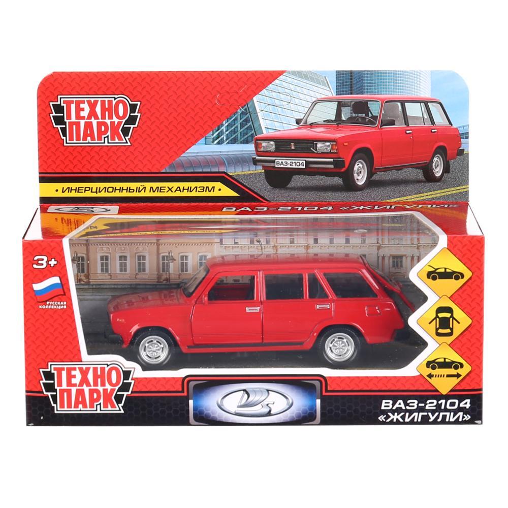 ТехноПарк Металлическая инерционная модель ВАЗ-2104 Жигули, крапсная, 12 см., фото 1