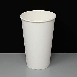 Бумажные стаканы (400мл, Белый, однослойный)