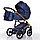 Детская коляска Pituso Cristal 2 в 1 кожа Синяя, фото 2