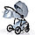 Детская коляска Pituso Cristal 2 в 1 кожа Голубой, фото 5