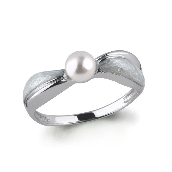 Кольцо из серебра с натуральным жемчугом - размер 17