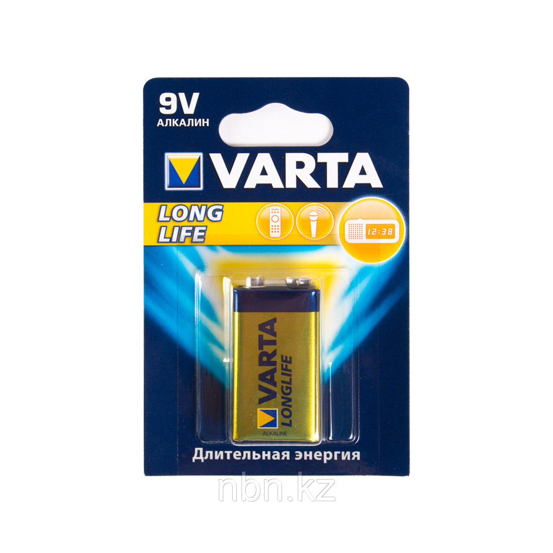Батарейка VARTA Longlife E-Block 9V - 6LR61 (1шт) (4122) - фото 1 - id-p85312023