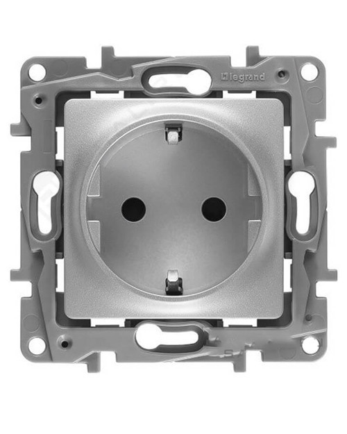 Legrand 672421 Розетка 2К+З АЛЮ ETIKA