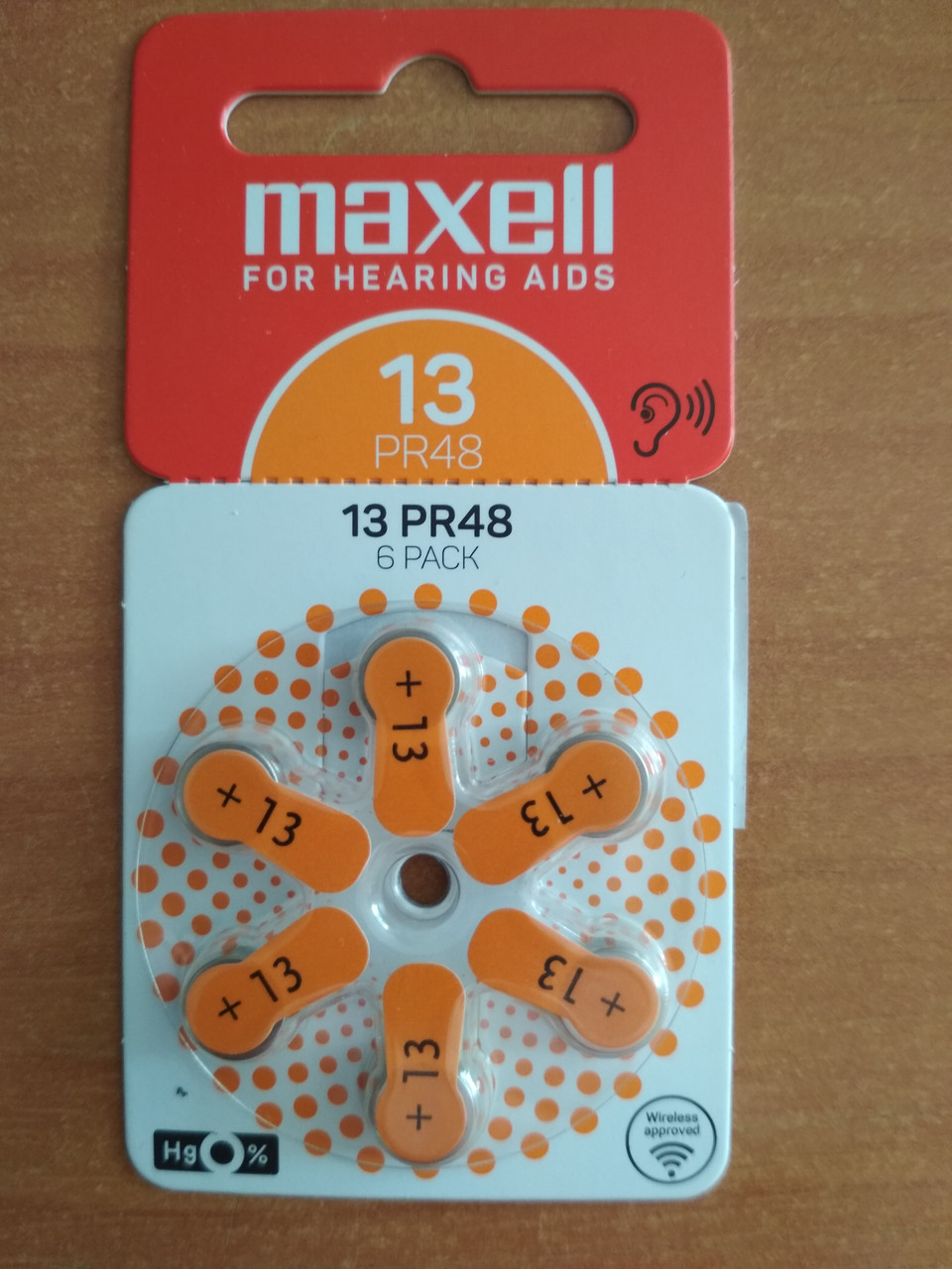 Слуховые батарейки MAXELL PR48 (13) 6BS ZINC AIR, фото 1