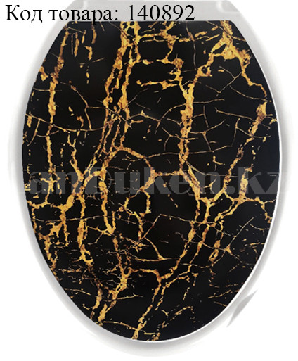 Сидение с крышкой для унитаза и крепленьями (Кракелюр черный)