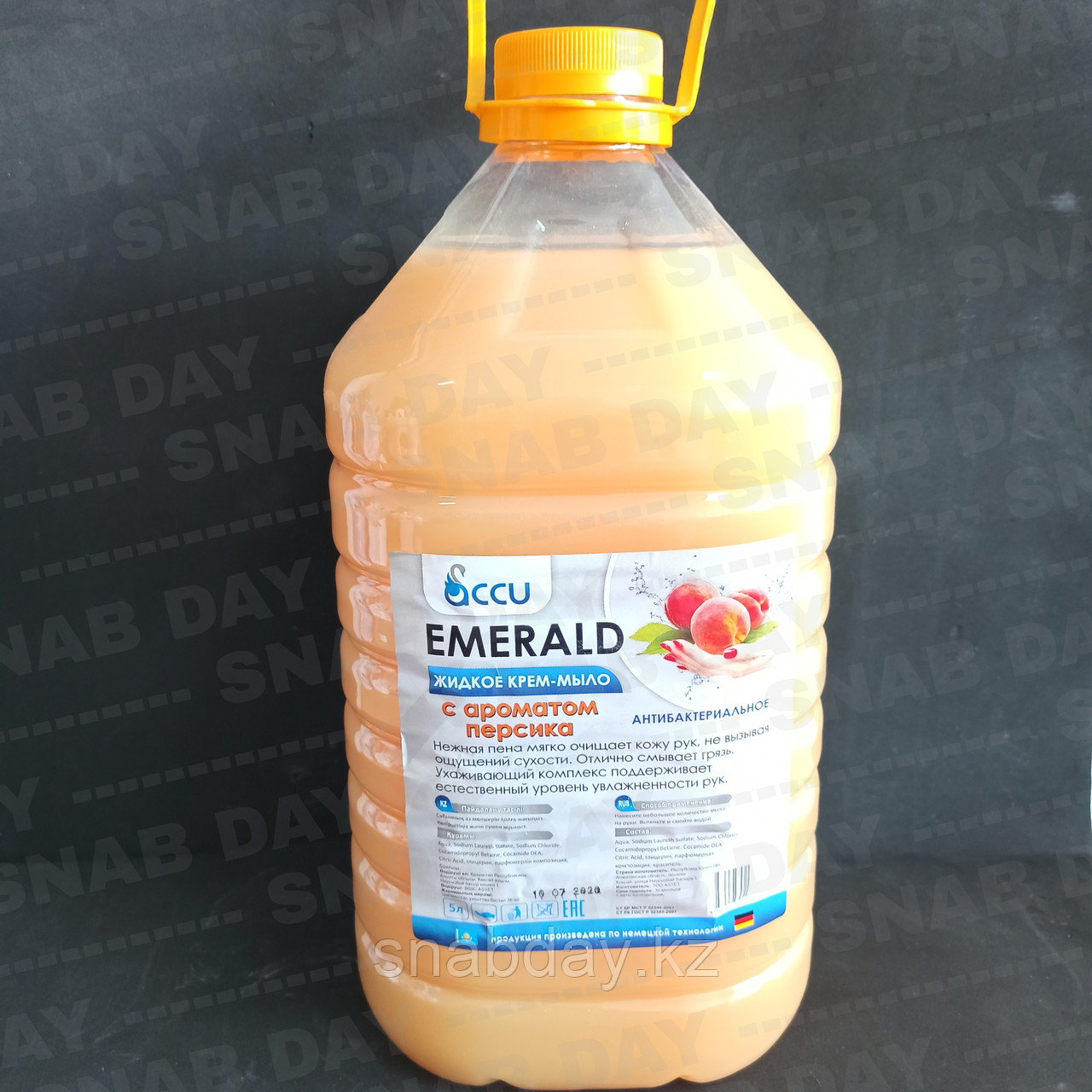 Антибактериальное жидкое Крем-мыло 5 литров с ароматом Персика "Изумруд" - фото 1 - id-p71538559