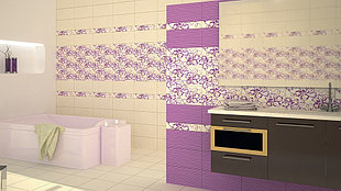 Кафель | Плитка настенная 20х40 Кураж 2 | Courazh 2 фиолетовый