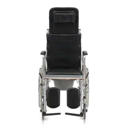 Кресло-коляска с высокой спинкой (горизонтальное положение) и сан.оснащением "Armed" FS609GC - фото 3 - id-p85334992