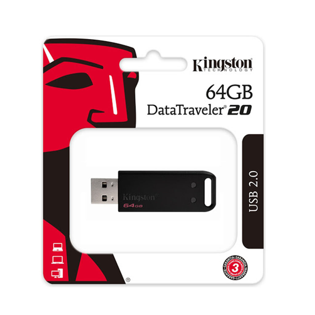 USB Флеш 64GB 2.0 Kingston DT20/64GB черный - фото 2 - id-p85313596