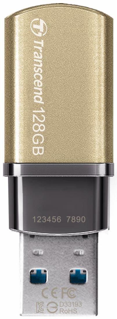 USB Флеш 128GB 3.0 Transcend TS128GJF820G золото - фото 1 - id-p85313597