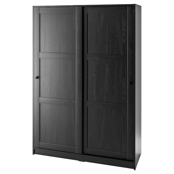 Гардероб  РАККЕСТАД черно-коричневый 117x176 см ИКЕА, IKEA