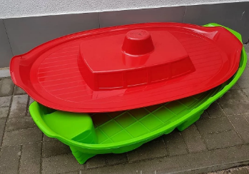 Песочница - бассейн Doloni корабль с крышкой зеленый/красный