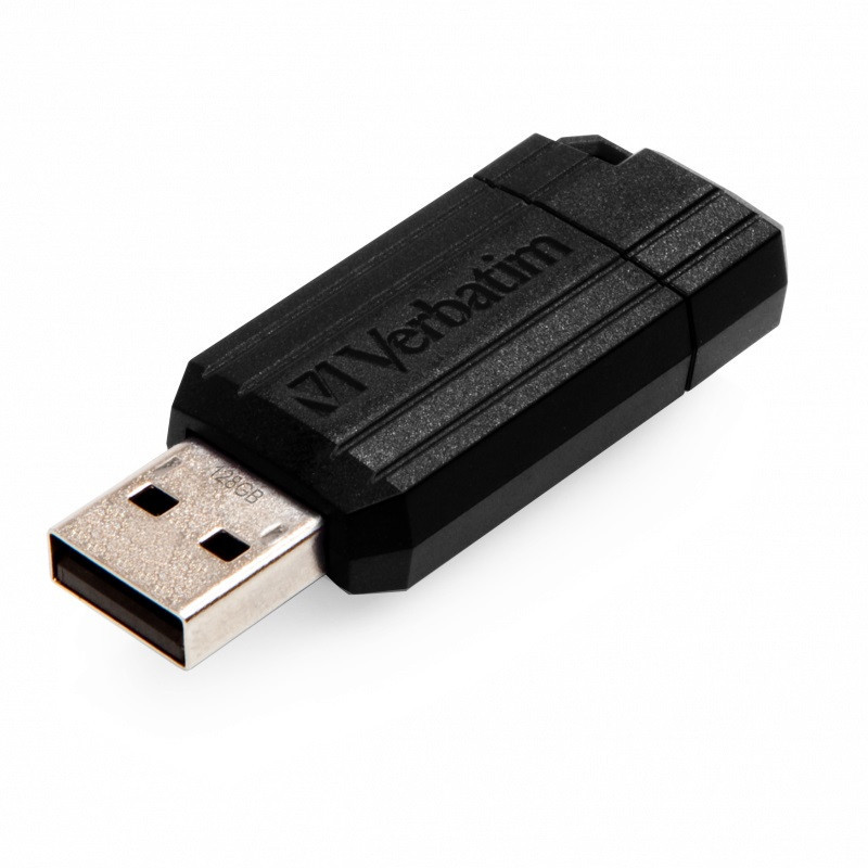 USB Флеш 128GB 2.0 Verbatim 049071 Pinstripe черный - фото 1 - id-p85313603