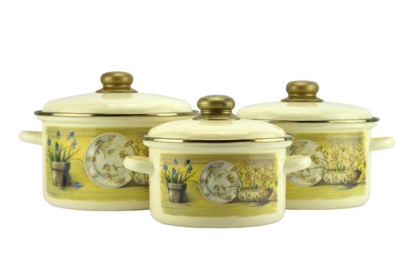 Набор посуды "Кантри", ваниль (Эмаль Магнитогорск, Россия), фото 1