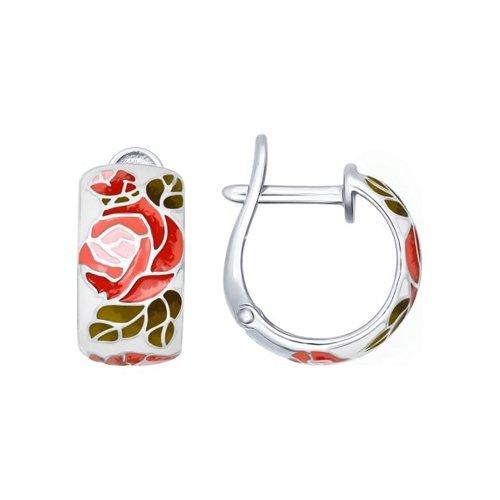 Серьги из серебра с эмалью SOKOLOV 94022261