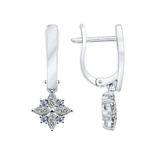 Серьги из серебра с фианитами SOKOLOV 94021947