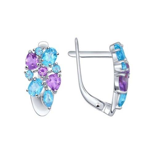 Серьги из серебра с полудрагоценными вставками SOKOLOV 92021249