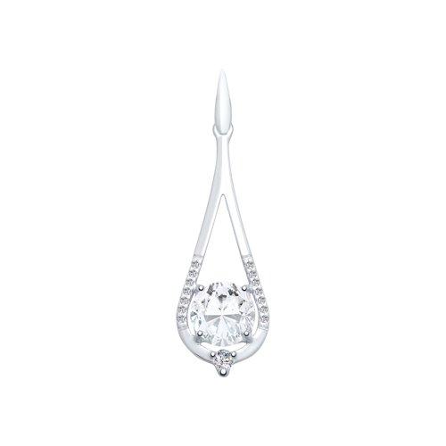 Подвеска из серебра с горным хрусталем и фианитами SOKOLOV 92030558