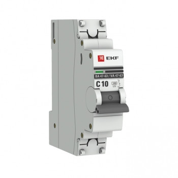 Автоматический выключатель 1P 10А (C) 4,5kA ВА 47-63 EKF PROxima - фото 1 - id-p85456412