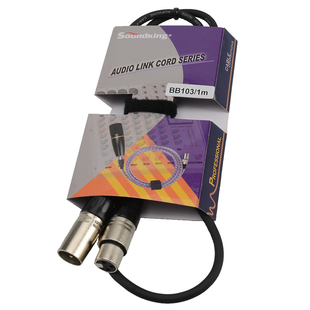 Микрофонный кабель XLR-XLR 1 м SoundKing BB103-1M - фото 3 - id-p74499470