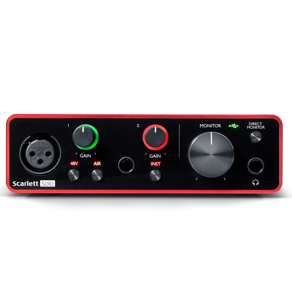 Внешняя студийная звуковая карта Focusrite Scarlett Solo 3Gen - фото 4 - id-p74499808