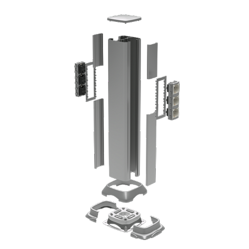 09591 Алюминиевая колонна 0,71 м, цвет светло-серебристый металлик