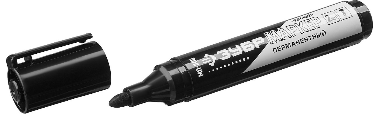 ЗУБР черный, заостренный наконечник, перманентный маркер МП-300 06322-2 - фото 4 - id-p85470604