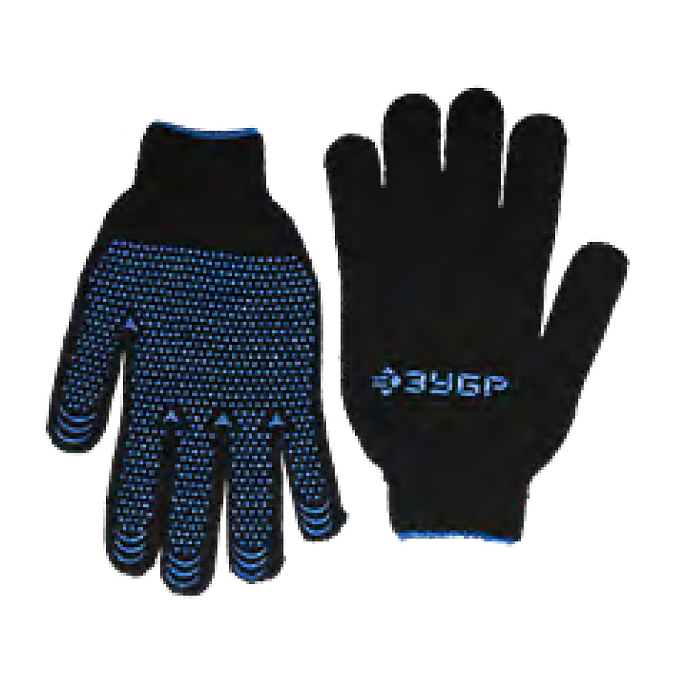 ЗУБР L-XL, 10 пар, с ПВХ покрытием (точка), перчатки трикотажные утепленные МПП-7 11462-H10 - фото 2 - id-p85470660