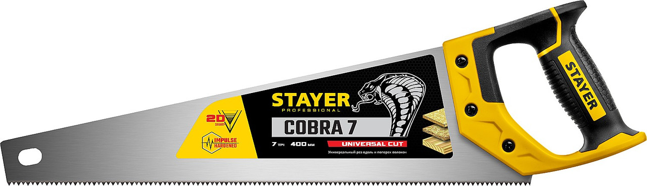 STAYER 7 TPI, 400 мм, ножовка универсальная (пила) Cobra 7 1510-40_z02 - фото 2 - id-p85470690