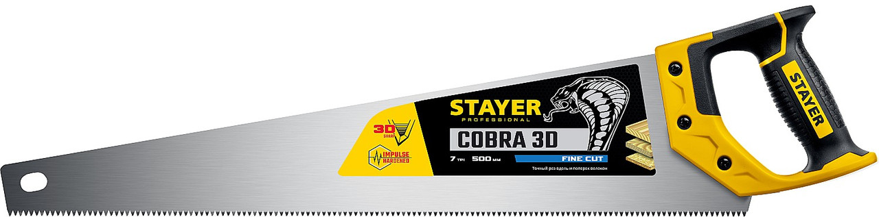 STAYER 7 TPI, 500мм, ножовка универсальная (пила) Cobra 3D 1512-50_z01 - фото 2 - id-p85470694