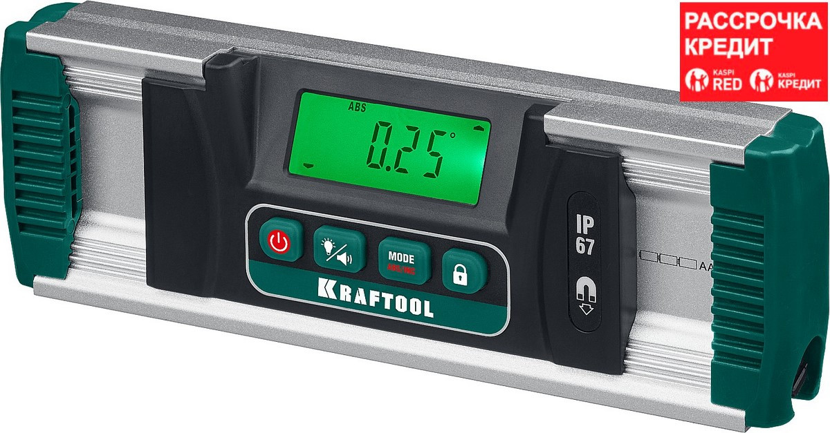 KRAFTOOL диапазон 0-360°, HOLD, подсветка экрана, IP67, точность 0.05°, уровень-уклономер электронный EXTREM