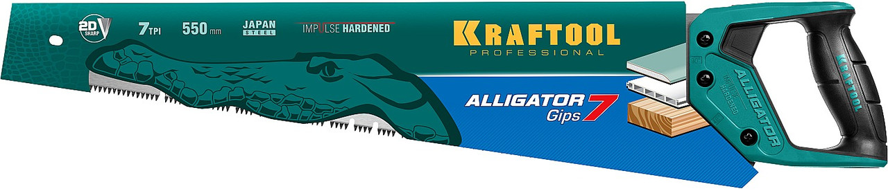 KRAFTOOL 7 TPI, 550 мм, ножовка для гипса Alligator GIPS 15210 - фото 5 - id-p85470707