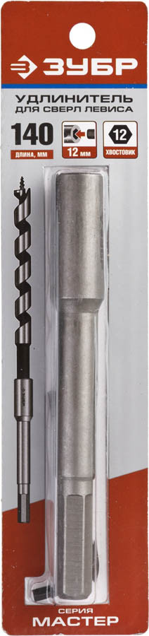 ЗУБР 140 мм, HEX 12.5 мм, удлинитель для сверл Левиса 2953-12-140 - фото 4 - id-p85471110