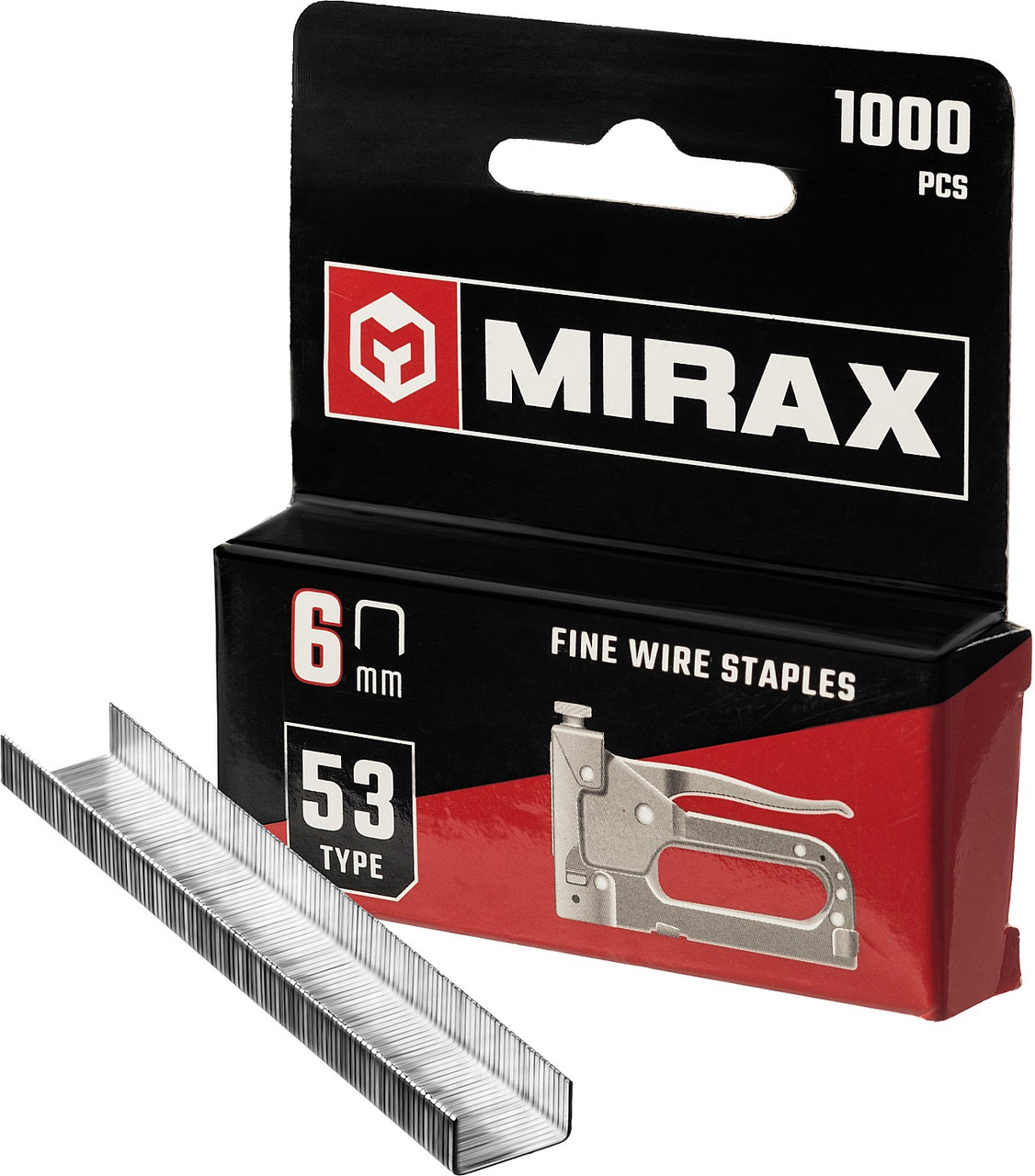 MIRAX скобы тип 53, 6 мм, скобы для степлера тонкие 3153-06 - фото 2 - id-p85471398