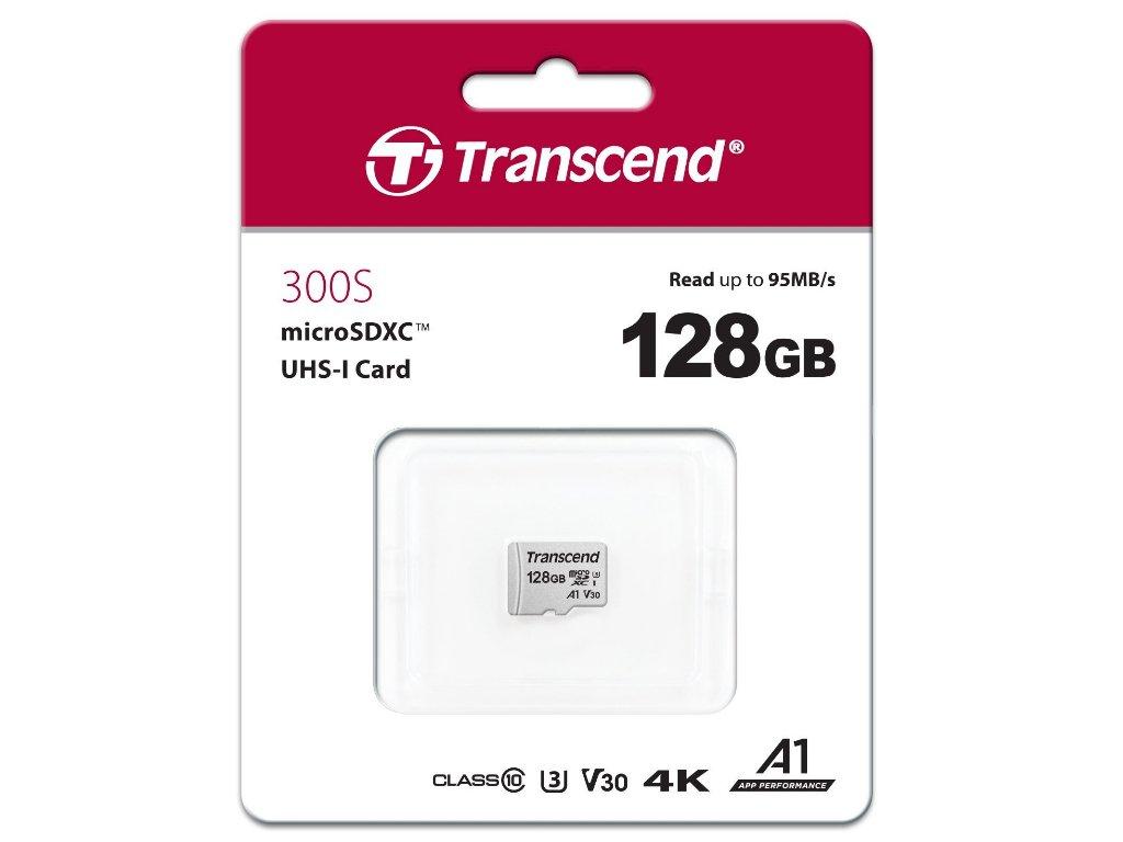 Transcend TS128GUSD300S Карта памяти MicroSD 128GB Class 10 U3 microSDXC/SDHC 300S