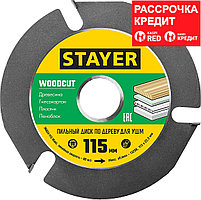 STAYER WOODCUT Ø 115 мм, 3 резца, диск пильный для УШМ 36854-115