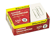 Скрепки SILWERHOF 25 мм, оцинкованные, 100 шт/упак