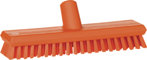Щетка скребковая поломойная с подачей воды, 270 мм, Очень жесткий, оранжевый цвет, фото 2
