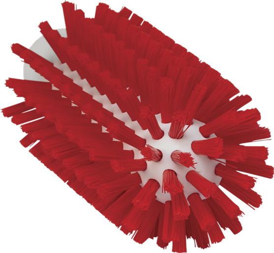 Щетка-ерш для очистки труб, гибкая ручка, диаметр 63 мм, Жесткий ворс, красный цвет