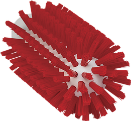 Щетка-ерш для очистки труб, гибкая ручка, диаметр 63 мм, Жесткий ворс, красный цвет