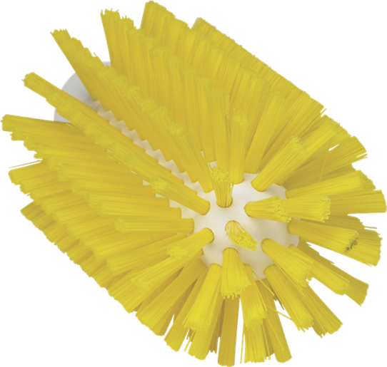 Щетка-ерш для очистки труб, гибкая ручка, диаметр 77 мм, средний ворс, желтый цвет